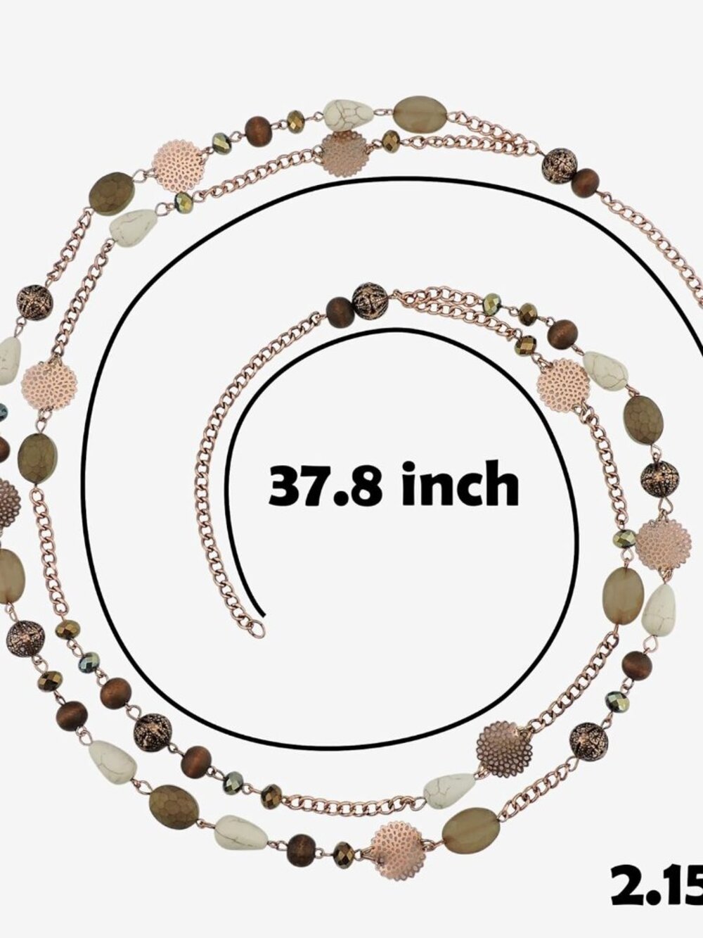 Long Necklaces for Women Trendy, Boho Layered Crystal Beaded Collar Necklaces fo - Picture 6 of 7